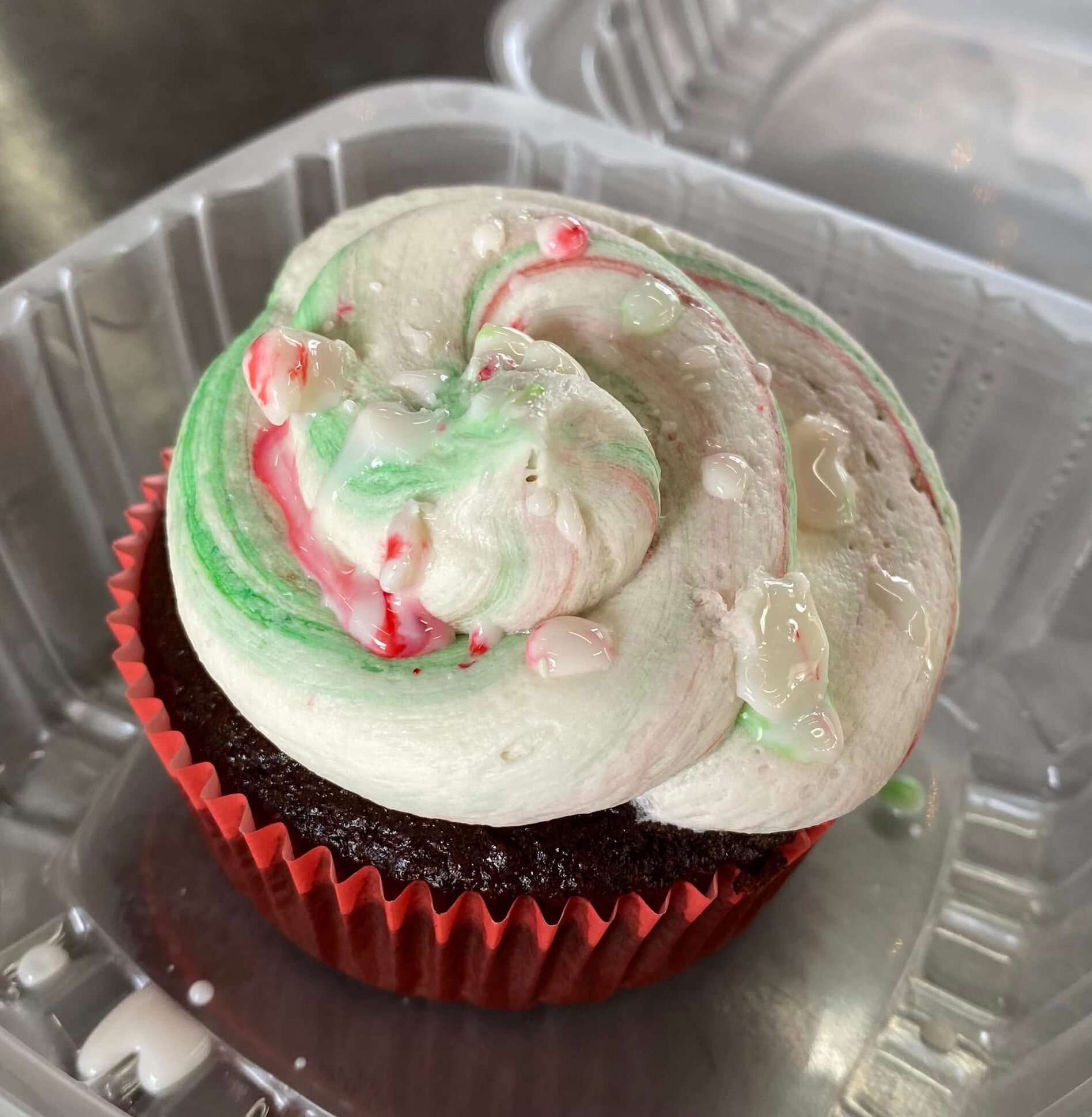 Chocolate cupcake with swirled frosting